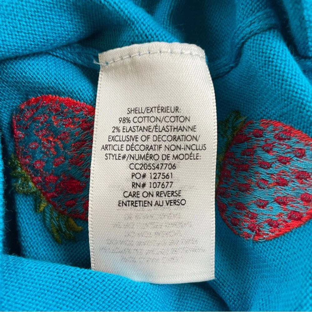 Alice + Oilvia Ciara Embroidered Strawberry Cropped Sweater 🍓